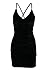 Doramode Women Tight Black Dress Sleeveless Backless Velvet Sexy Short Club Skirt Vegas Dress Black S