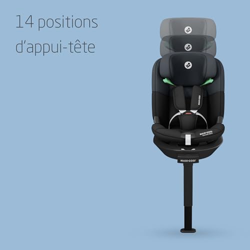 Emerald 360 S i-Size, Siège-auto Isofix 360 Pivotant, 0-12 ans (40-150 cm), Siège-auto bébé & enfant, Rotation FlexiSpin 360°, 4 Inclinaisons, Protection G-CELL, Tonal Black
