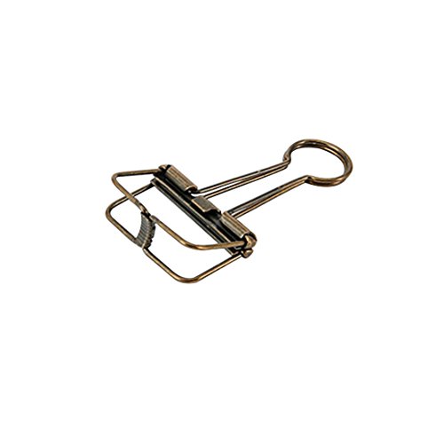 Eforlike Color Hollow Out Paper Binder Clip Invoice Bill Clip Office Supplies Pack of 10 (S, Bronze) - Thumbnail 2