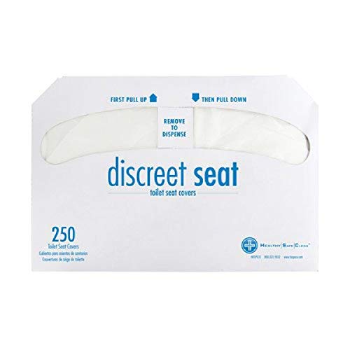 Hospeco Discreet Seat DS1000 HalfFold Toilet Seat Covers, White (4