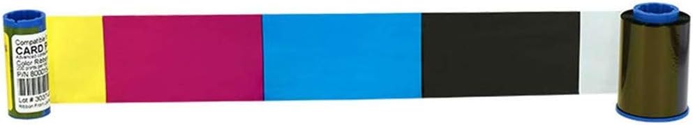 New 800015-440 YMCKO Color Ribbon Tape Compatible for Zebra P330i P420i P430i ID Card Printers 800015-440 YMCKO Ribbon 200 Images