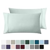 California Design Den 400 Thread Count 100% Cotton Pillow Cases, Mod Spa King Pillowcase Set of 2, Long - Staple Combed Pure Natural Cotton Pillowcase, Soft & Silky Sateen Weave