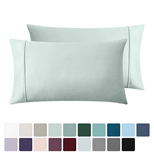 California Design Den 400 Thread Count 100% Cotton Pillow Cases, Mod Spa King Pillowcase Set of 2, Long - Staple Combed Pure Natural Cotton Pillowcase, Soft & Silky Sateen Weave