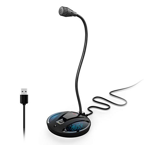 USB PC Microphone, Computer Recording Condenser Cardioid Mic with Mute Button & LED Indicator for Laptop, Mac, PS4 - Voice Recording, Podcasting, Skype, YouTube, Games, Streaming (JV603-Black) - Thumbnail 7
