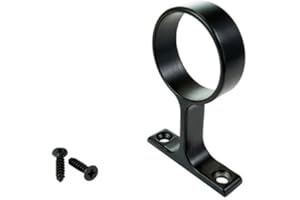 KITCHEN INVENTIONS 1 5/16 Inch Diameter Round Wardrobe Closet Rod Suspended Center Support with Installation Screws (Matte Black)