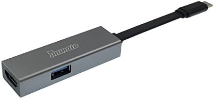 IMMOTO USB Type C to HDMI + USB 3.0 A + USB C (PD+Data) Dongle, 4K2K@30Hz, Black for Galaxy S8,2017 MacBook Pro/iMac, 2016 MacBook Pro,2015 MacBook, ChromeBook Pixel