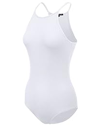 Body de algodón acanalado con espalda cruzada para dama