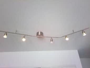 IKEA - LEDING Track Light with 5 Spotlights, Nickel Plated ...