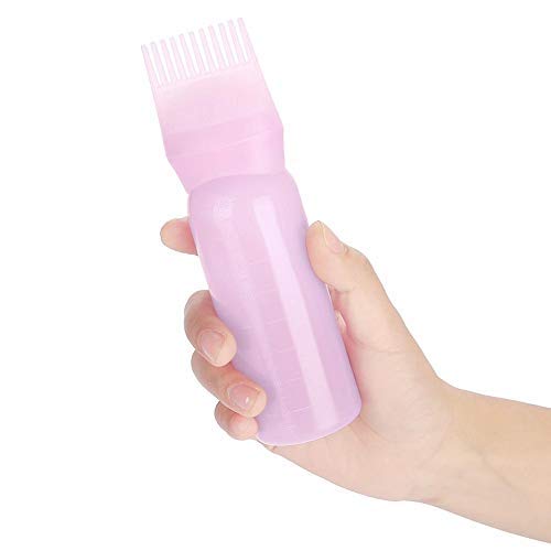 3 Colors Hair Oil Applicator Bottle, Hair Dye Brush Bottle Hair Dyeing Bottle Brush Shampoo Hair Color Oil Comb Applicator Tool Lightweght(Pink)