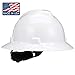 MSA 475369 V-Gard Slotted Full-Brim Hard Hat, with 4-point Fas-Trac III Suspension, Standard, White primary