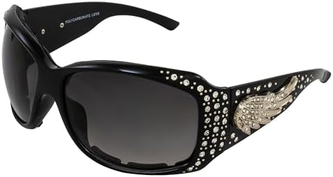 Cross My Way‎ Round Frame Rhinestone Temple Sunglasses Black Cross My Mind Ed Hardy Shield Sunglasses - Black | Fashion Nova main image 4