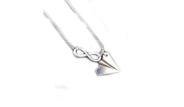 Amazon Com One Direction Harry Styles Inspired Paper Plane Airplane Infinity Design Charm Necklace Clothing Shoes Jewelry