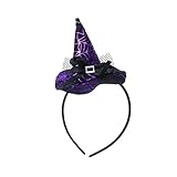 Winzik Children Halloween Headwear Mini Pointy Witch Hat Cute Hair Hoop Hairband Accessories Cosplay Party Props Decoration (1#)