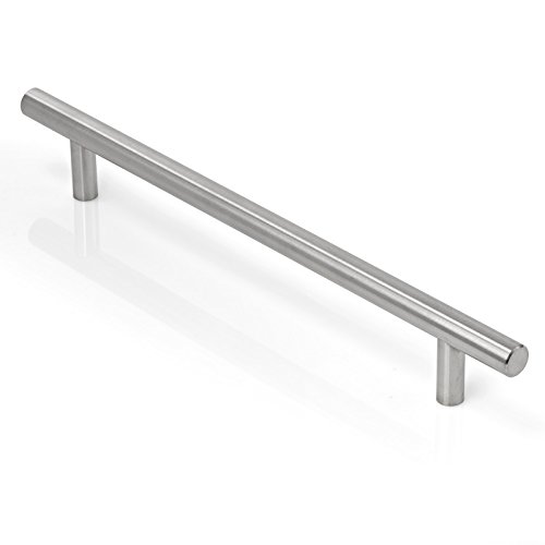 Cauldham Solid Stainless Steel Euro Style Cabinet Pull Handle Brushed Nickel Design 7-1/2