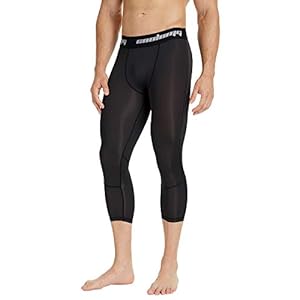 COOLOMG Compression Pants Capri Leggings Baselayer Running 3/4 Tights 20+ Colors/Patterns Men Youth Boy