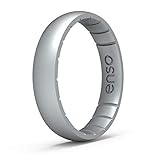 Enso Rings Thin Elements Silicone Ring Infused with Precious Elements – Stackable Wedding Engagement Band – 4.3mm Wide, 1.75mm Thick (Silver, 3)