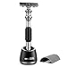 Double Edge Safety Razor and Holder Stand,Anbbas Aluminum Alloy Shaving Razor Set Long Antiskid Handle Multi-Purpose Holder Kit for Men Women Shave