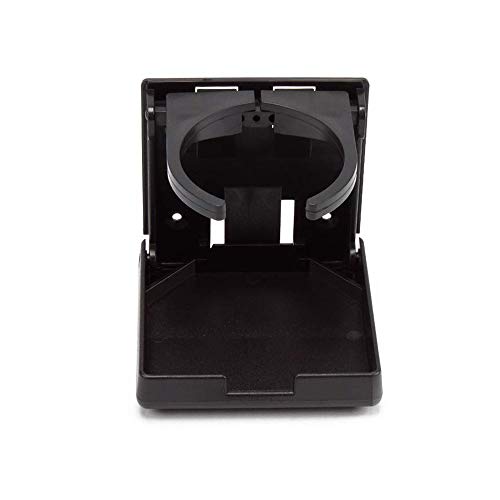 GSE Games & Sports Expert Cup Holder, Adjustable Folding Wall Cup Holder with Screws for Wall, Table, Deck, Car, Van, Truck, RV, Camper (2-Pack, Black)