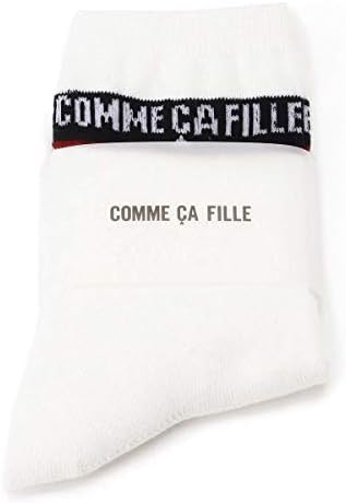 Amazon コムサフィユ Comme Ca Fille コムサフィユロゴクルーソックス オフホワイト 01 16 18 ファッション小物 通販