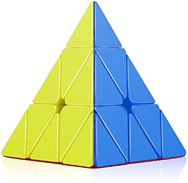 Pyraminx Stickerless Plastic High SpeedTriangle Rubiks Cube Puzzle 3x3x3 (Multi, Triangle)