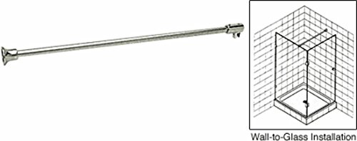 CRL 51" Brushed Nickel Wall-to-Glass Support Bar for 3/8" to 1/2" Thick Glass - Thumbnail 2