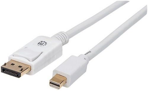 MANHATTAN Mini DisplayPort Monitor Cable Mini Display Port (Male) - Display Port (Male) 1 M (3.Ft.) White (324724)