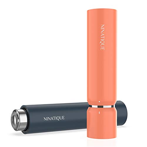 Ninatique Electric Facial Hair Remover for Women, Living Coral, Lipstick Size