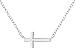 Penny & Piper .925 Sterling Silver Sideways Horizontal Cross Children's Necklace for Kids