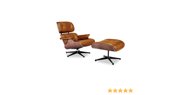 Nicer Furniture Replica Modern Classic Lounge Chair And Ottoman Cigar Brown With Walnut Finish Amazon Ca Home