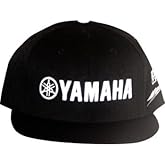 D'cor Visuals Snapback Hat – Compatible with Yamaha Fans – Factory Black Flat Brim Cap – One Size Fit for Motocross and Off-Road Riders