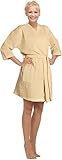 Women's Knee Length Waffle Weave Kimono Bathrobe, Short Spa Robes
