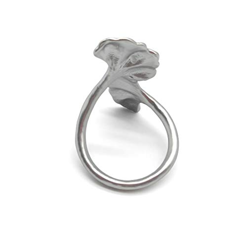 Joyindecor Gingko Leaf Napkin Rings - Set of 6 Metal Autumn Fall Napkin Holders for Wedding Party and Daily Use, a Beautiful complement to Your Dinner Table Décor (Silver) - Thumbnail 4