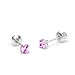 925 Sterling Silver Rhodium Plated 3mm Birth Month Cubic Zirconia Children Screwback Baby Girls Earrings