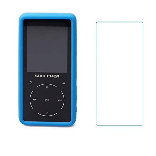 Esimen Premium Silicone Case for Soulcker MP3 Player Tempered Glass Screen Film Screen Protector Cover Travel Carry Pouch Sleeve (Blue) - Thumbnail 7