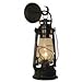 Black Rustic Wall Sconce Lantern, Farmhouse Wall Light Fixture for Bedroom, Kitchen, Living Room, Black Finish Small
