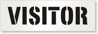 SmartSign 12 x 30 inches VISITOR Reusable Stencil with 6" Letter Height, 63 Mil Plastic, Easy to Wash, for Parking Lots, Schools, Hospitals, Event Venues, Office Buildings, USA Made