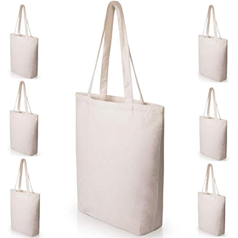 Reusable Grocery Bags Heavy Duty And Strong Large Natural Canvas Tote