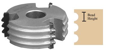 Infinity Tools 83-090, Triple Flute Shaper Cutter, 3/4" Bore 1/8" Bead