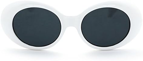 Cobain Classic White Over sized Round Frame Sunglasses