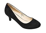Bella Marie Gwen-9 Women's round toe kitten heel suede pumps shoes