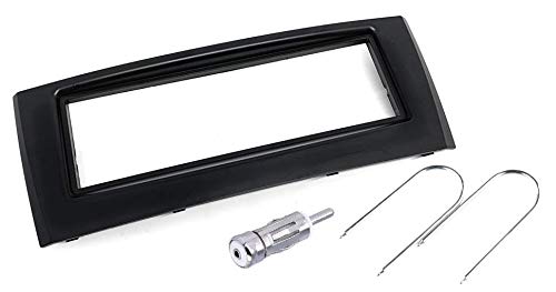 Sound-way Single DIN Car Radio Frame Installation Kit, 1 DIN Front Panel Frame, Antenna Adapter, Release keys, compatible with Fiat Grande Punto
