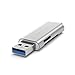 Satechi Aluminum Type-C USB 3.0 and Micro/SD Card Reader - Compatible with 2018 MacBook Air, 2018 iPad Pro, 2019/2018 MacBook Pro, iMac Pro/iMac, Microsoft Surface Go (Silver)