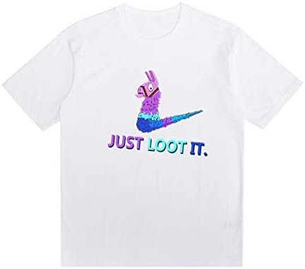 Just Loot It T-Shirt Short Sleeve Llama for Youth Teen Gamers Fans