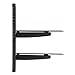 VonHaus 2x Black Floating Shelves with Strengthened Tempered Glass for DVD Players/Cable Boxes/Games Consoles/TV Accessories