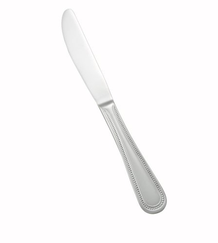 Winco Deluxe Pearl Mirror Dinner Knife Flatware Set of 12 18/8 Stainless Steel