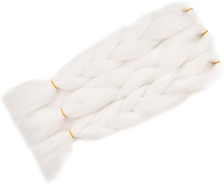 Celie Jumbo Braid Hair Extensions Ombre Synthetic KaneKaLon Fiber for Twist Braiding Hair (3pieces, White)