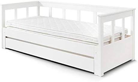 Paris Prix Lit Banquette Extensible Tiroir Pino 90x200cm Blanc