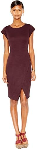 Bar III Women's Ribbed Envelope Hem Zip-Back Dress (XS, Dark Prune)