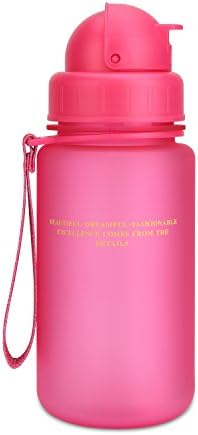 TALONITE 12 oz Kids Water Bottle With Straw - Leak Proof Sliding Lid - Non Toxic BPA Free &amp; Eco Friendly Tritan Plastic (Hot Pink, 12 Ounce)