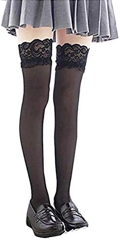 Shuclass ニーハイソックス レース付きニーハイ ハイソックス ロリ系 レディース 可愛い Cosplayや制服用 オーバー